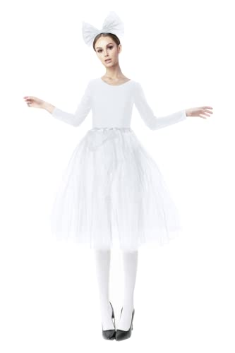 Tutu Falda Elástico para Mujer Niña, Falda Purpurina Brillante, Falda de Tul de 3 Capas de Longitud 30cm 40cm 70cm, Falda Ballet para Disfraces Danza (70cm, Blanco)