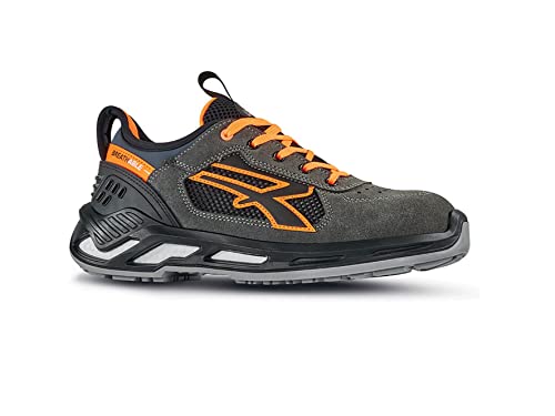 U-Power RS20016-45-Calzado Gama Red 360 Modelo Ryder ESD S1P SRC Talla, Zapatos de Seguridad y contra Incendios Hombre, Gris Y Naranja, 45 EU