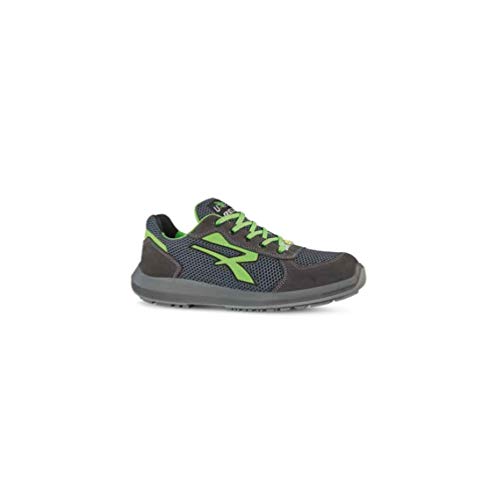 U-Power - Zapatillas de seguridad bajas GEMINI S1P SRC ESD - Gris - Verde - Red UP RU20026 - U-Power, Gris Verde, 36 EU