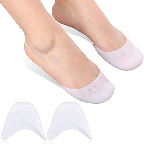 UCUNJIA 2 PCS Protectores de Pies de Silicona de 4 x 3 Pulgadas para Zapatos Almohadillas de Gel Redondas Transpirables de Antepié Suave Fundas para Zapatillas de Punta de Ballet y Atletas Cojines