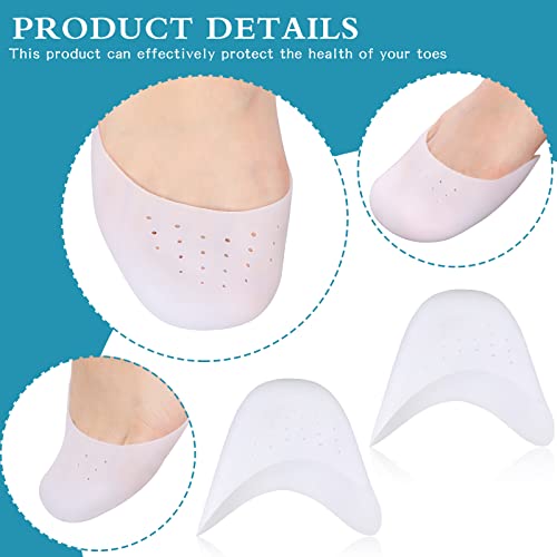 UCUNJIA 2 PCS Protectores de Pies de Silicona de 4 x 3 Pulgadas para Zapatos Almohadillas de Gel Redondas Transpirables de Antepié Suave Fundas para Zapatillas de Punta de Ballet y Atletas Cojines