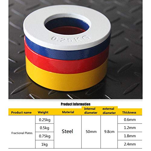 U/D Disco de peso fraccional olímpico de 0.2 kg ~/2.2 lb de pesas olímpicas de entrenamiento de fuerza de micro carga de fracción de peso para superar mesetas (naranja 0.75 kg)