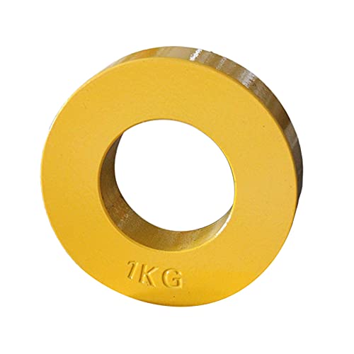 U/D Placa olímpica de peso fraccional 0.5 lb~/2.2 lb de barras olímpicas de entrenamiento de fuerza Micro carga Fracción de peso disco para superar mesetas (amarillo 1 kg)