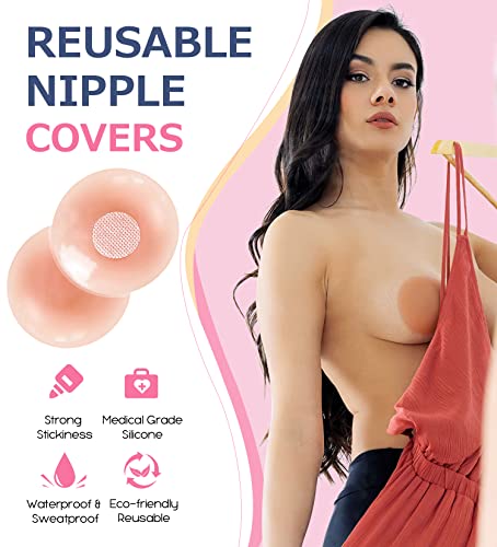 Udaily Cinta de Pecho, Cinta Sujetador Levantamiento y Silicona Cubiertas, Adhesiva Push Up Cinta para El Pecho Grande A-D Mujer, Cinta Invisible Boob Tape Elástica 5cmx5 m