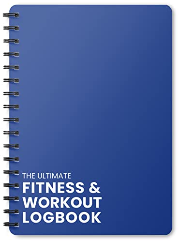 Ultimate Gym - Cuaderno de registros de entrenamiento, XL A5, agenda de ejercicios y entrenamiento, 100 páginas con ejercicios de cardio y notas, establecer objetivos y seguir el progreso - (azul)