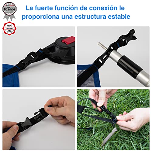 Ultrasport toldo para vehículos, apto para coches, furgonetas y autocaravanas, protege del sol y la lluvia, material duradero y robusto, ventosas y pinzas integradas, postes y correas, azul