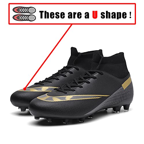 Unitysow Zapatos de Fútbol Hombre Spike Aire Libre Profesionales Atletismo Training Botas de Fútbol Zapatillas de Deporte,T2150 Negro,36 EU