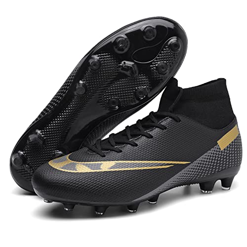 Unitysow Zapatos de Fútbol Hombre Spike Aire Libre Profesionales Atletismo Training Botas de Fútbol Zapatillas de Deporte,T2150 Negro,36 EU