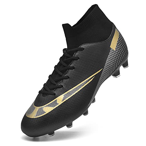 Unitysow Zapatos de Fútbol Hombre Spike Aire Libre Profesionales Atletismo Training Botas de Fútbol Zapatillas de Deporte,T2150 Negro,36 EU