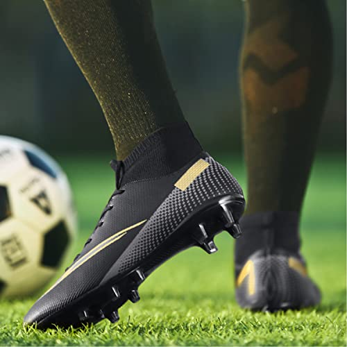 Unitysow Zapatos de Fútbol Hombre Spike Aire Libre Profesionales Atletismo Training Botas de Fútbol Zapatillas de Deporte,T2150 Negro,36 EU