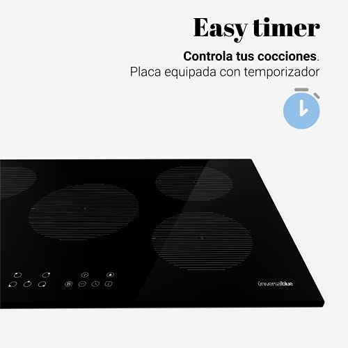 UNIVERSALBLUE Placa Inducción 5 Zonas de Cocción | Encimera Táctil Potencia 8800 W | 76 cm |Función Boost + Stop & Go | Envío 24-48h (laborables)