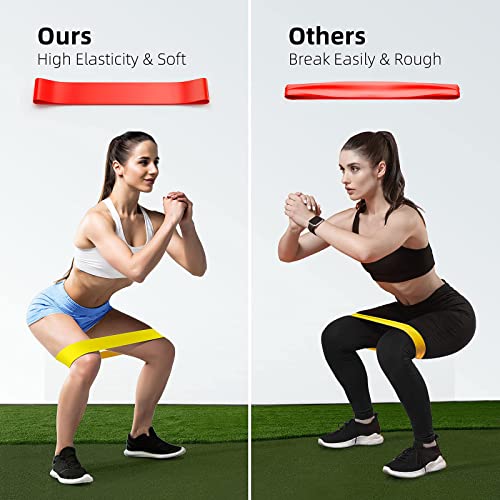 Unnderwiss Bandas de Resistencia elasticas Fitness Juego de 5 Piezas - con 5 Niveles de Resistencia, para Entrenamiento de Deporte Fitness en casa, gluteos, Yoga y Pilates.