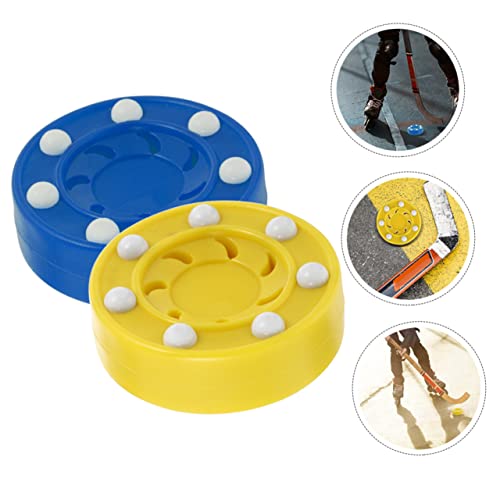 Unomor 2pcs Hockey Ejercicio Accesorios Interior Hockey Pucks Bolas Hockey Camino Hockey Puck Deportes Hockey En Línea Hockey Reutilizable Disco Hielo Discos En