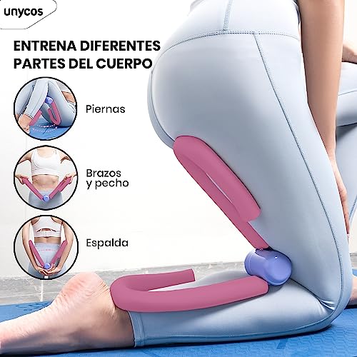 unycos - Ejercitador de Muslos, Suelo Pélvico, Piernas y Brazos - Equipo de Musculación Multifuncional, Fitness en Casa - Alta Resistencia - Espuma Suave y Cómoda, Compacto de Estructura Triangular