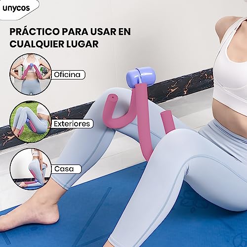 unycos - Ejercitador de Muslos, Suelo Pélvico, Piernas y Brazos - Equipo de Musculación Multifuncional, Fitness en Casa - Alta Resistencia - Espuma Suave y Cómoda, Compacto de Estructura Triangular