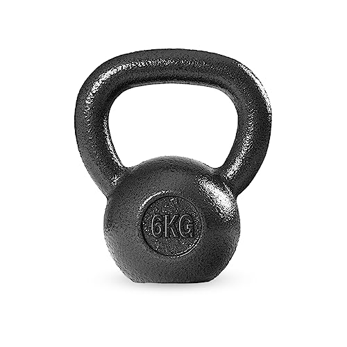 unycos - Pesa Rusa de 6 kg, Kettlebell de Hierro Fundido con Revestimiento Duradero, Mango Amplio para Ejercicios y Entrenamientos de Musculación, Culturismo y Fitness, Gimnasio en Casa