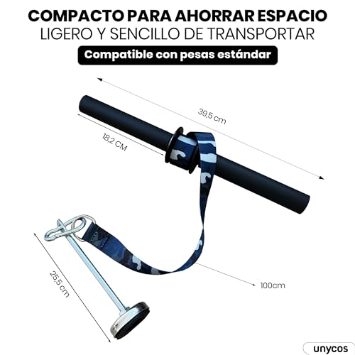 unycos - Rodillo de Acero para Muñeca y Antebrazo, Polea con Carga Máxima de 60 kg para Fortalecer Tríceps, Bíceps, Pectorales, Dorsales, Ejercitador de Brazos, Gimnasio en Casa, Fitness