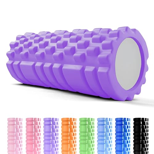 unycos - Rodillo para Masajes Musculares, Cilindro de Gomaespuma para Fitness, Terapia con Foam Roller Ultraligero, Herramienta de Automasaje para Mayor Recuperación y Flexibilidad (Morado)