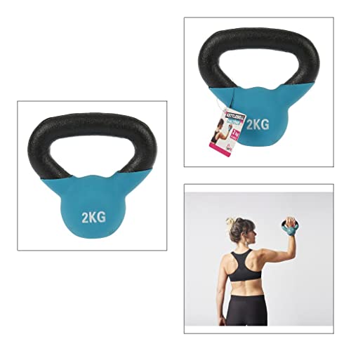 UPFIT - Mancuerna de 2 kg, Kettlebell - A la unidad - Agarre fácil y cómodo - Forma estudiada para poder realizar diferentes ejercicios versátiles - Hecho de hierro fundido para resistencia confiable