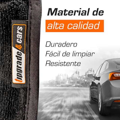 Upgrade4cars Funda de Asiento Delantero para Coche Anti-Sudor Negro | Cubre-Asiento Universal en Algodón Anticalor | Protector Asientos Delanteros Transpirable per Verano