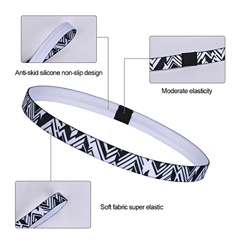 URAQT Diadema Deportiva Elástica, Deporte Cintas de Pelo, Mini Headbands, Banda Deportiva para Yoga, Fitness, Correr, Ciclismo