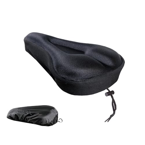 Urban - Cojín de Silicona para Sillín de Bicicleta, Transpirable y Cómodo Funda de Sillín con Funda Protectora Impermeable para Bicicleta de Ciudad, Bicicleta Eléctrica, MTB, Racing - Negro