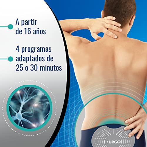 Urgo - Cinturón lumbar de electroterapia - Tecnología TENS - Alivio del dolor lumbar causado por lumbago, lumbalgia aguda o crónica - 1 cinturón lumbar, 1 extensor, 1 unidad de control, 3 pilas