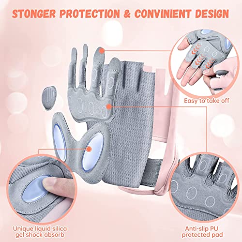 UTEBIT Guantes de Gimnasio para Mujer, Gym Guantes Transpirable Antideslizante con Protección Completa de Muñeca y Palma, para Ciclismo, Levantamiento de Pesas, Musculación, Fitness