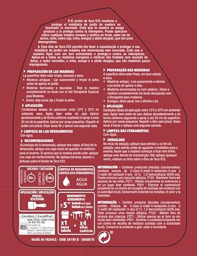 V33 Pulverizador aceite teca - 0.5L, Incoloro