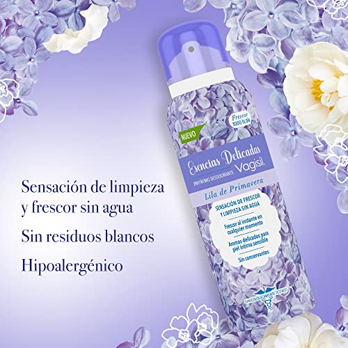 Vagisil Esencias Delicadas, Desodorante Íntimo Femenino En Spray, Higiene Íntima Diaria, Lila de Primavera, 125 ml