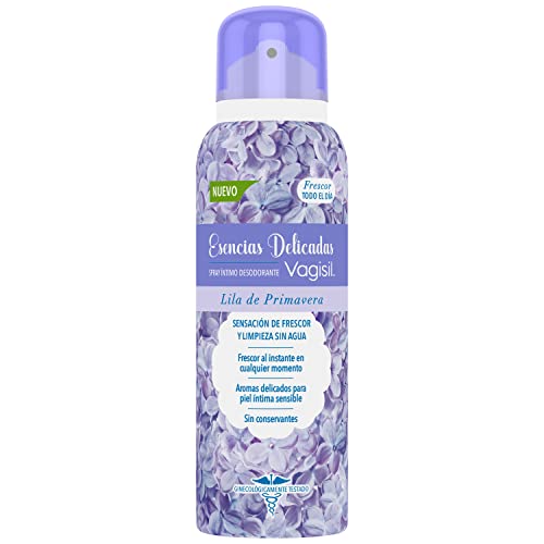 Vagisil Esencias Delicadas, Desodorante Íntimo Femenino En Spray, Higiene Íntima Diaria, Lila de Primavera, 125 ml