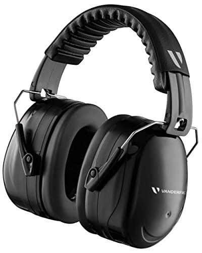 Vanderfields Proteccion Auditiva Cascos Ruido -2 Años de Garantía, Unisex adulto, Midnight Black