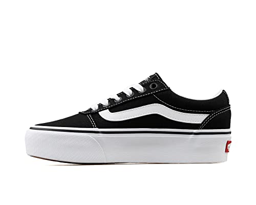 Vans Ward Platform, Zapatillas Mujer, Canvas Black White, 41 EU