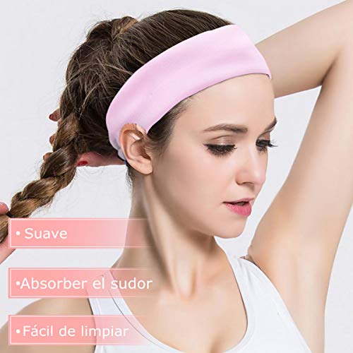 VEGCOO 19 Piezas Diadema Elástica Cintas de Pelo Yoga Banda de Algodón para Niñas y Mujeres