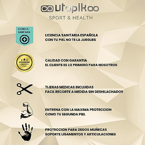 Venda Cohesiva Elastica Autoadhesiva. Tape Crossfit 12 Rollos 5 cm. x 4,5 m. Vendas Autoadhesivas -Vendaje de Esparadrapo deportivo Autoadhesivo -Protector Dedos Mano(SURTIDO)