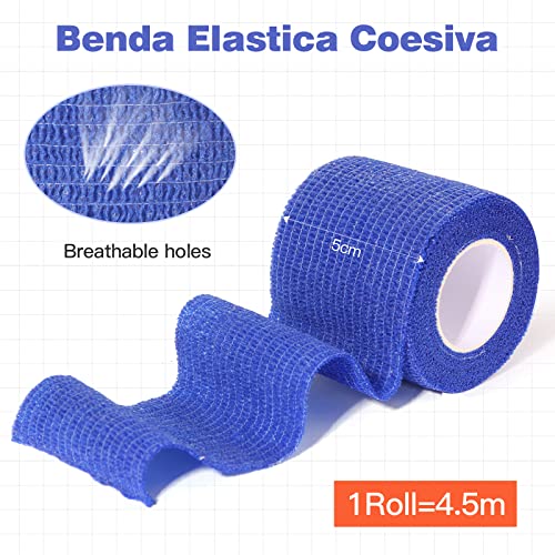 Vendaje Elástico Cohesivo (12 Rollos 5 cm x 4,5 m)