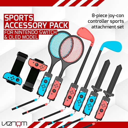 Venom Paquete de accesorios deportivos 8 en 1 (Nintendo Switch)