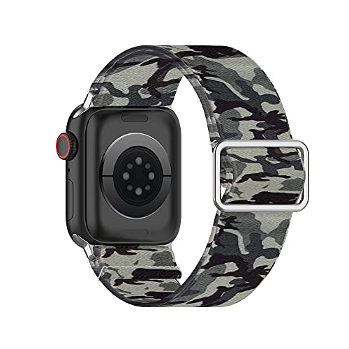 VENTER Correa elástica Compatible con Apple Watch Band 44mm 42mm iWatch Series 6/5/4/3/2/1/SE Elástico Cinturón de muñeca Gris Camuflaje