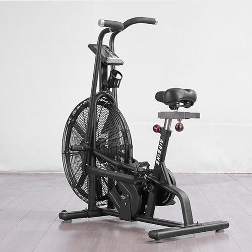 Ventilador de bicicleta de ejercicio, Air Bike Trainer, Bicicleta de interior con sistema de resistencia al aire, Pantalla LCD con monitor de ritmo cardíaco,A