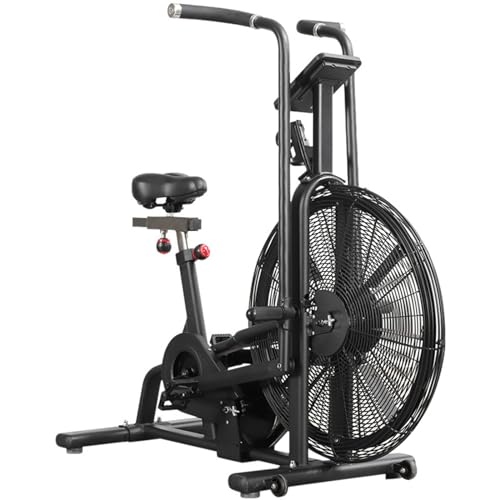 Ventilador de bicicleta de ejercicio, Air Bike Trainer, Bicicleta de interior con sistema de resistencia al aire, Pantalla LCD con monitor de ritmo cardíaco,A