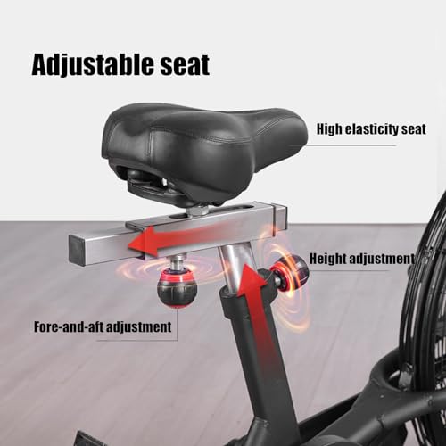 Ventilador de bicicleta de ejercicio, Air Bike Trainer, Bicicleta de interior con sistema de resistencia al aire, Pantalla LCD con monitor de ritmo cardíaco,A