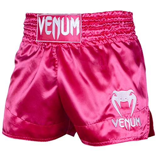 Venum Classic Pantalones Cortos De Muay Thai, Unisex Adulto, Rosa/Blanco, XL