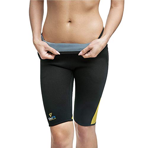 VeoFit Short de Sudoración Adelgazante Talla M – Objetivo Vientre Llano, Muslos Delgados y Nalgas Tonificadas - OFRECIDOS: Funda + Guía per Ponerse en Forma con Programa Fitness y Consejos Nutrición