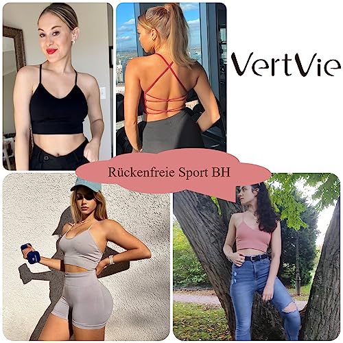 Vertvie Sujetador deportivo para mujer, con un solo hombro, sexy, sin aros, para entrenamiento, acolchado, push up, cómodo, para yoga, fitness, entrenamiento, apoyo medio, Negro + blanco, M