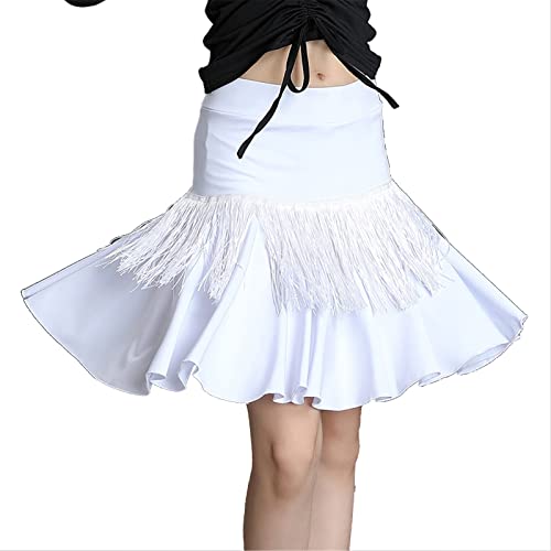 Vestido De Dos Piezas para Niñas Top De Ropa De Baile Contemporáneo para Niños con Conjunto De Falda, Vestido De Baile Latino con Flecos para Salón De Baile Samba Chacha Falda De Práctica De Baile