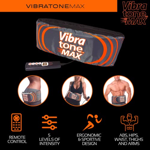 Vibratone Max – Cinturón Abdominal vibración – Tonifique Sus Abdominales, oblicuos, Caderas, Cintura, glúteos y Muslos.