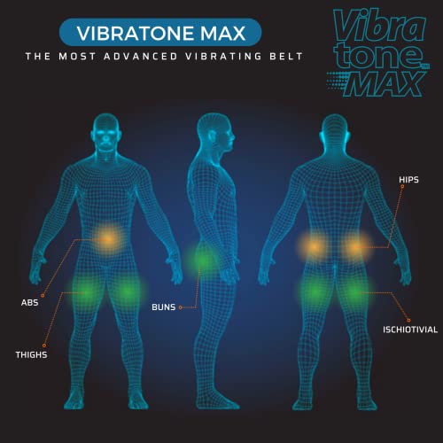 Vibratone Max – Cinturón Abdominal vibración – Tonifique Sus Abdominales, oblicuos, Caderas, Cintura, glúteos y Muslos.