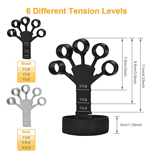 Vicloon Fortalecedor de Manos,Entrenador de Dedos de Silicona,Fortalecedor de Agarre de Manos,Estiradores de Dedos Mano para Entrenamiento de Fuerza de Manos,Deportes,Alivio del Estrés