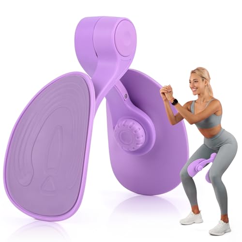 Victse Entrenador de Cadera, Eentrenador de Suelo pélvico,Ejercitador de Piernas para Mujeres y Hombres, Ejercitador Suelo Pelvico Ajustable, Aparatos de Gimnasia para Casa (Morado)