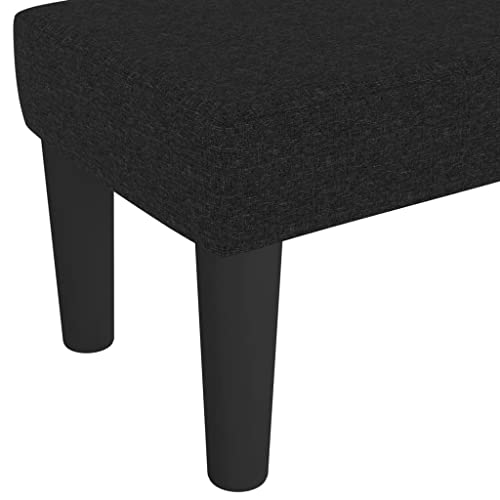 vidaXL Banco Asiento Sala Salón Estar Pasillo Entrada Adorno Decoració Habitación Mueble Dormitorio Terraza Balcón Tela Negro 100x30x30 cm